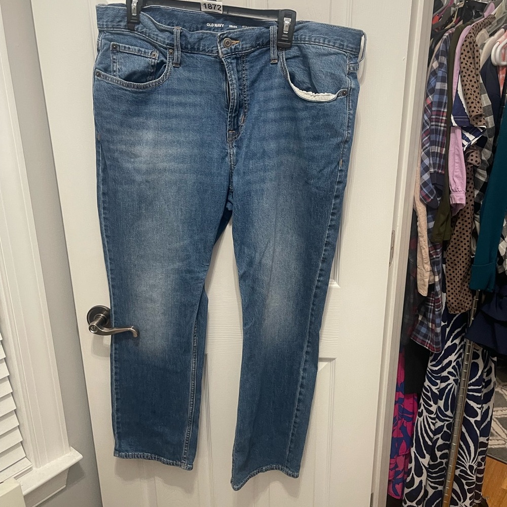 Old Navy Men's Straight Jeans - Classic Blue - Picture 3 of 15
